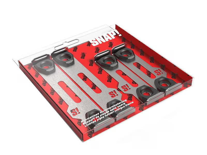 SNAP Rahmenloser Nummernhalter, 30 × 8 cm/50 × 11 cm, Edelstahl