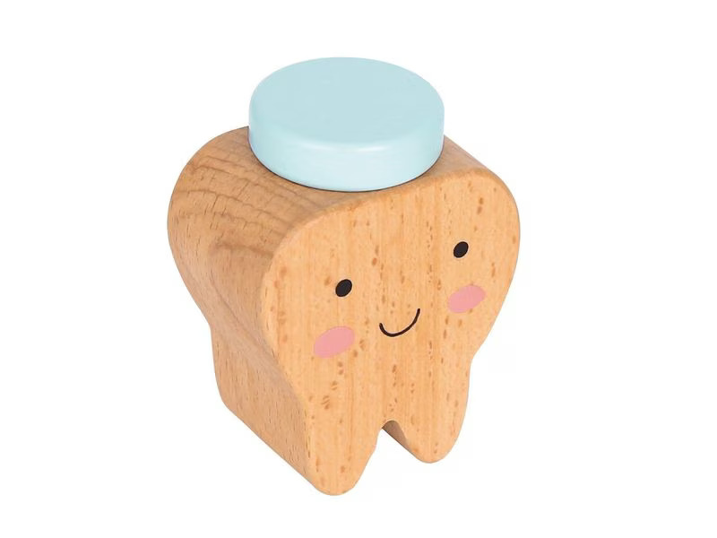 Spielba Holzspielwaren Milchzahndose Zahn blau