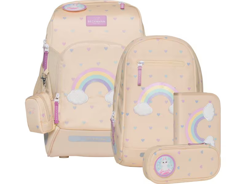 Beckmann Schulrucksack-Set Active Air Flx Yellow Heart, 6-teilig