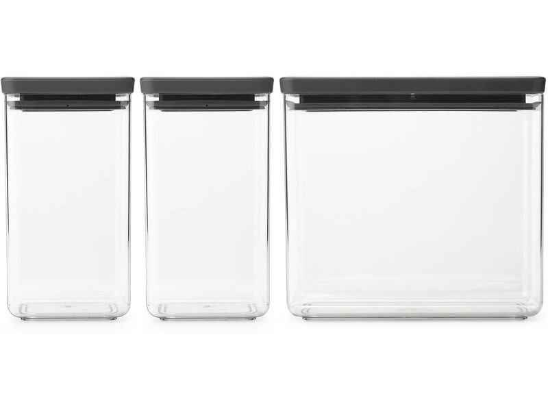 Brabantia Vorratsdose Tasty+ 6.7 l, Dunkelgrau/Transparent