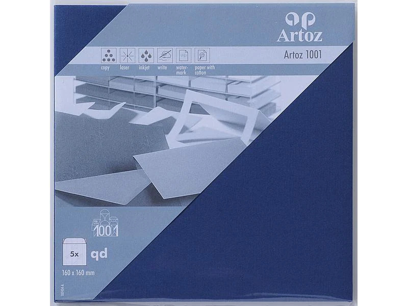Artoz Couvert 1001, 16 x 16 cm, 5 Stück, Classic Blue