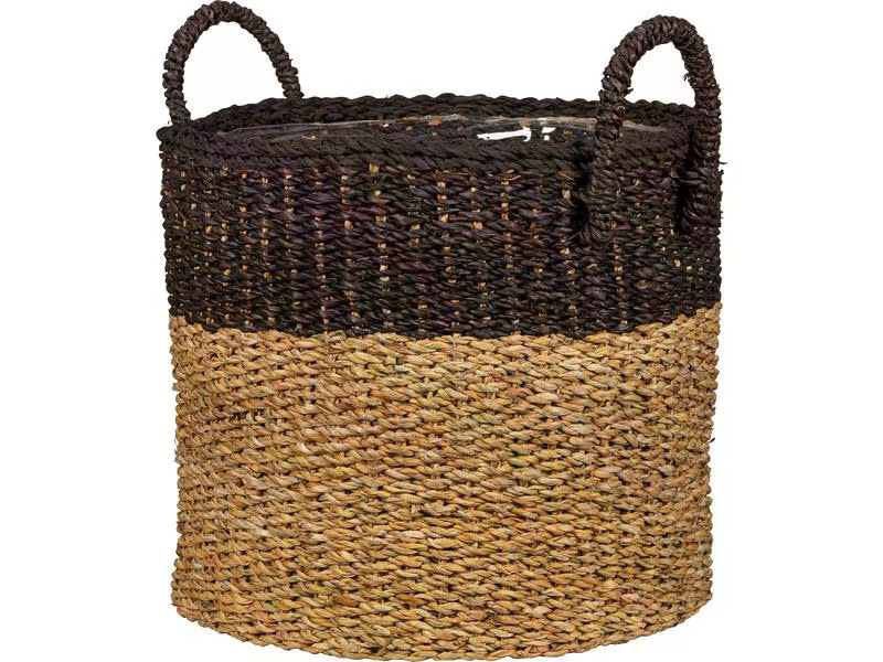 scheurich Pflanzengefäss mit Griffen 35 x 31 cm,  Nature/Schwarz