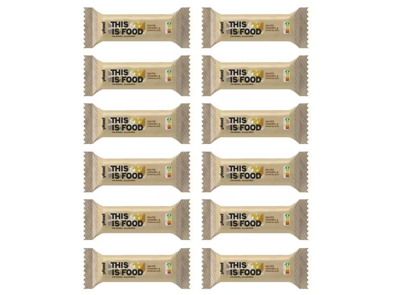 YFOOD Riegel Salted Caramel and Chocolate 12 x 60 g