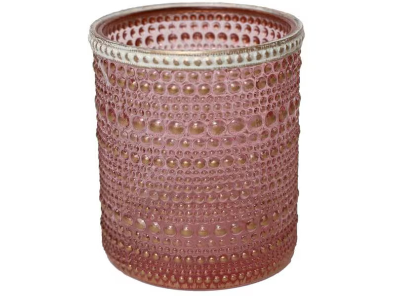 CHALET Windlicht Lingan 12 cm, Glas, Rosa