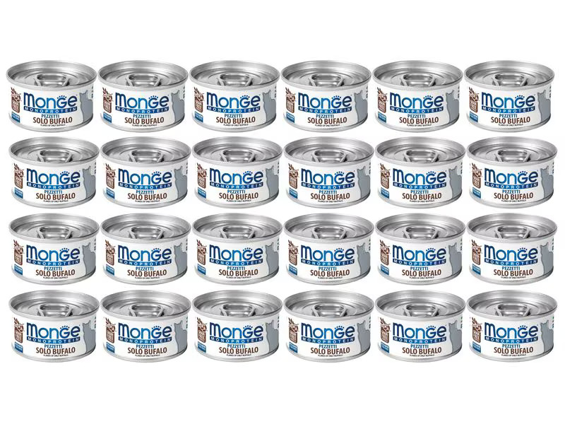 Monge Nassfutter Katze Monoprotein Büffel 24 x 80 g