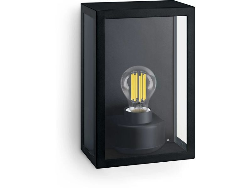 Philips Alzor Wandleuchte eckig, max. 25W, exkl. LM, schwarz