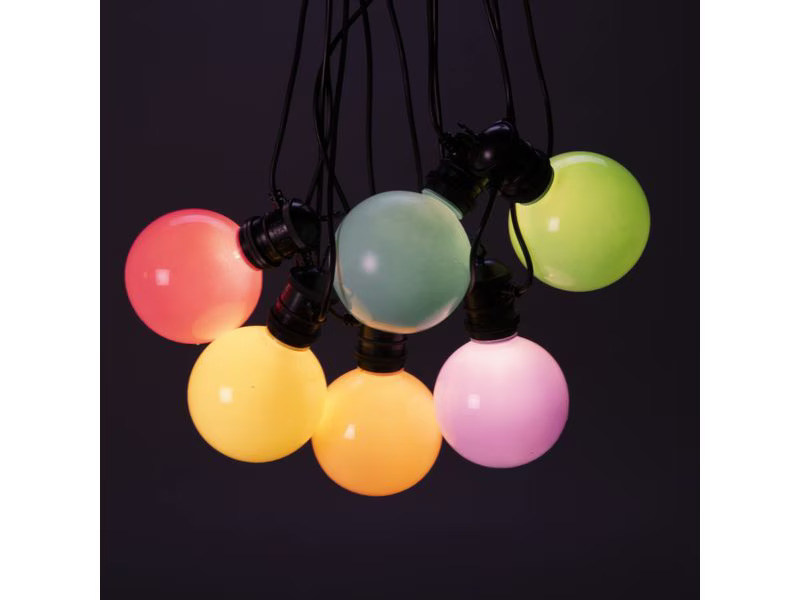 Konstsmide Lichterkette Solar Globe, 10 LEDs, Mehrfarbig
