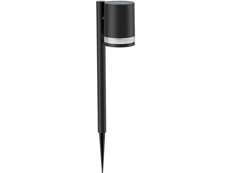 Philips Solar Fyce Sockelleuchte Spiess, Lichtsensor, 2700K, schwarz