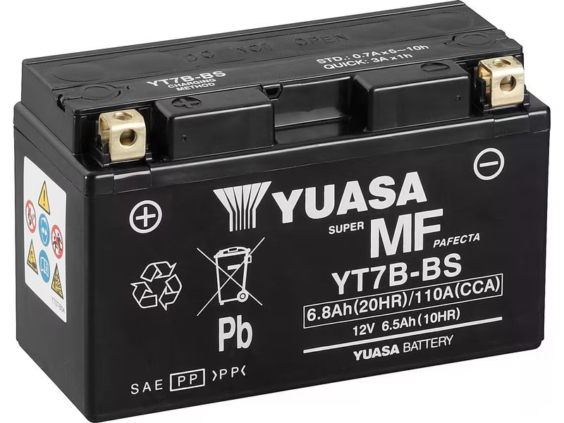 YUASA Motorradbatterie AGM 12V/6.8Ah/110A 6.8 Ah