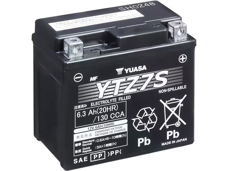 YUASA Motorradbatterie AGM 12V/6.3Ah/130A 6.3 Ah