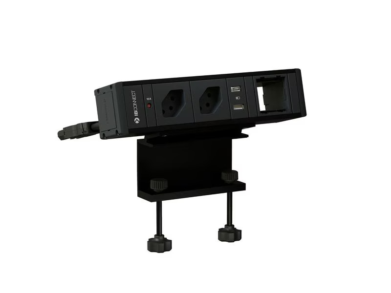 Max Hauri Steckdoseneinheit CUBO T 2x T13, USB-A/C, Leermodul Schwarz