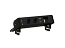 Max Hauri Steckdoseneinheit SUPRA 2x T13, USB-A/C, Leermodul Schwarz