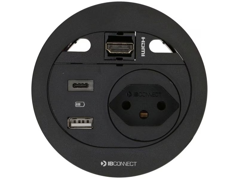 Max Hauri Steckdoseneinheit DIVUS T13, USB-A/C, HDMI Schwarz