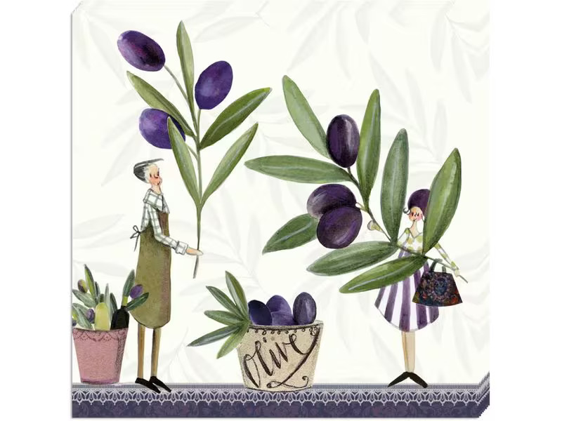 Grätz Papierservietten Oliven 33 x 33 cm, 20 Stück