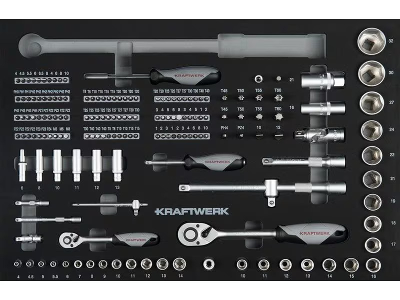 Kraftwerk Steckschlüssel-Einlage 1/4 1/2 164-teilig