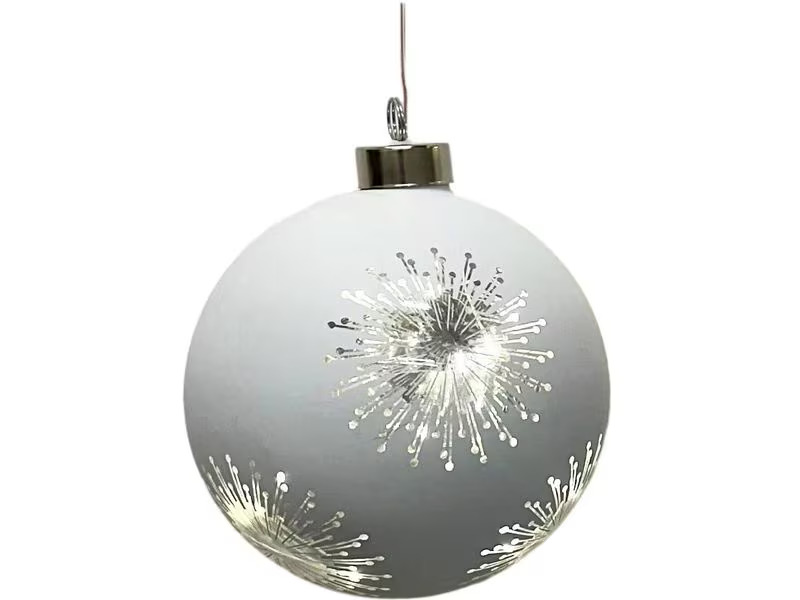 Dameco Weihnachtskugel 8 LEDs, Ø 12 cm, Silber
