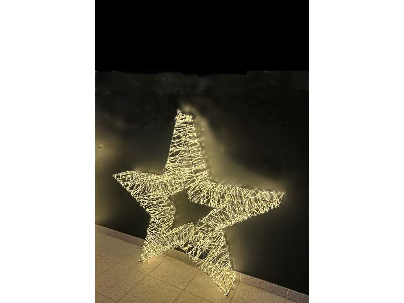 Dameco LED-Figur Stern, 1500 LEDs, 11 x 90 cm, Silber