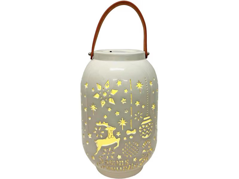 Dameco Laterne Xmas, 28 cm, Weiss