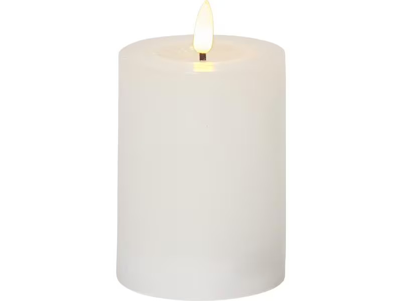 Star Trading LED-Kerze Flamme Flow, Ø 7.5 x 12.5 cm, Weiss