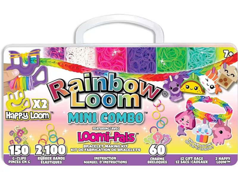 BANDAI Bastelset Rainbow Loom – Mini Combo – Loomi Pals