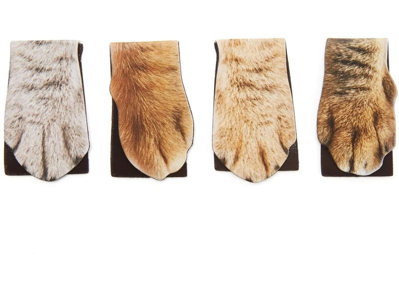 Kikkerland Lesezeichen Katzenpfoten 4 Magnete