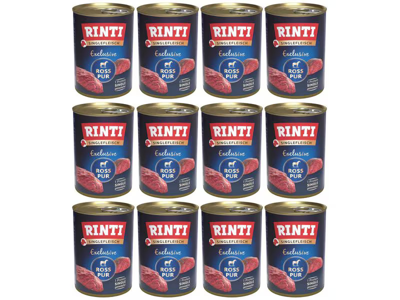 Rinti Nassfutter Singlefleisch Exclusive Ross Pur, 12 x 400 g