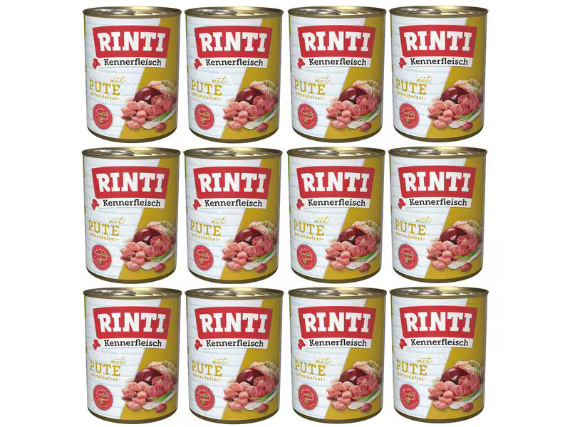 Rinti Nassfutter Kennerfleisch pur Dose Pute, 12 x 800 g