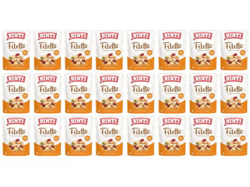 Rinti Nassfutter Filetto Huhn + Herz in Jelly, 24 x 100 g
