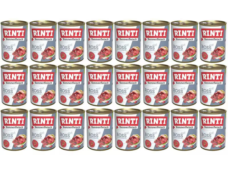 Rinti Nassfutter Kennerfleisch pur Dose Ross, 24 x 400 g