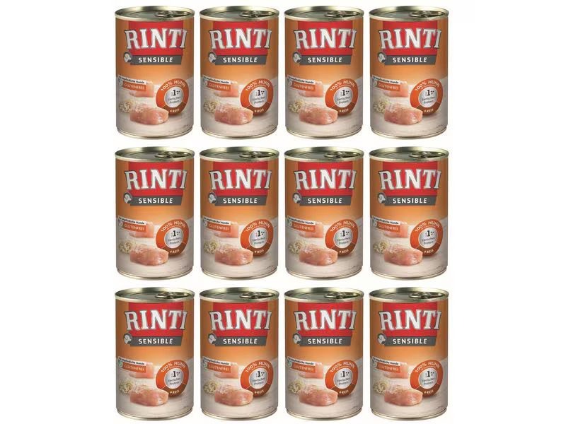 Rinti Nassfutter Sensible Dose Huhn + Reis, 12 x 400 g