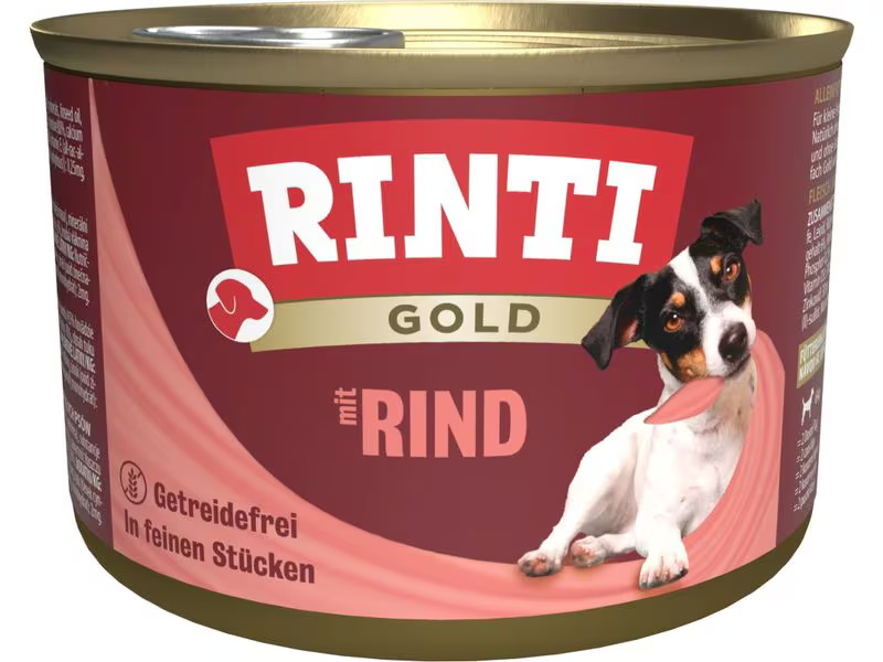 Rinti Nassfutter Dose Gold mit Rind, 185 g