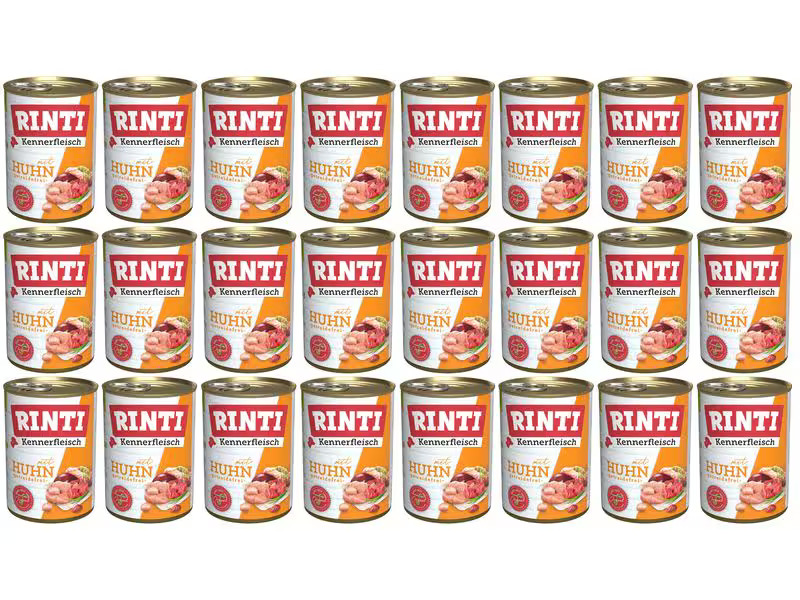 Rinti Nassfutter Kennerfleisch pur Dose Huhn, 24 x 400 g