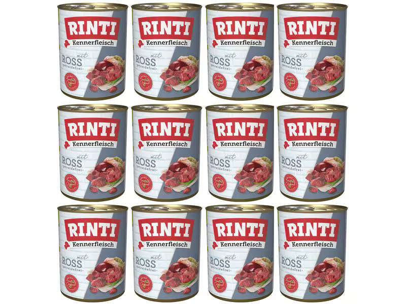 Rinti Nassfutter Kennerfleisch pur Dose Ross, 12 x 800 g