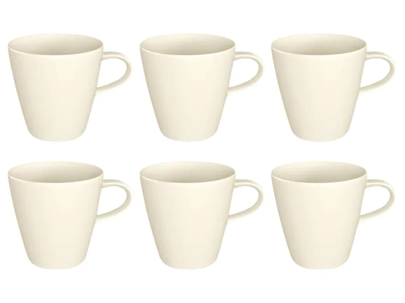 Villeroy &amp; Boch Kaffeebecher Manufacture Rock 370 ml, 6 Stück, Weiss