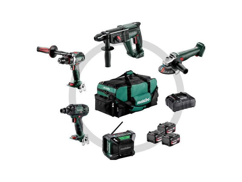 Metabo Akku-Maschinen Set Bauhandwerk, 125 Quick+SSW 18 LTX 200+ULA