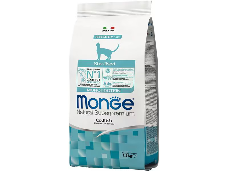 Monge Trockenfutter Katze Monoprotein Sterilisiert Kabeljau 1.5 kg