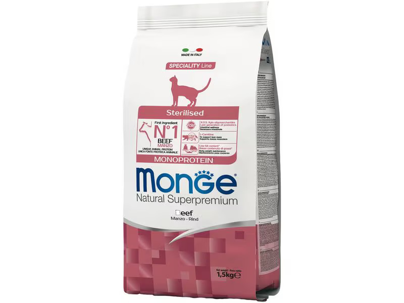 Monge Trockenfutter Katze Monoprotein Sterilisiert Rind 1.5 kg