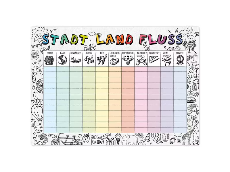 Trendform Tischset Stadt-Land-Fluss-Kids 29.7 cm x 42 cm