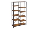 VASAGLE Regal mit 10 Ebenen 100 x 30 x 17 cm, Braun/Schwarz
