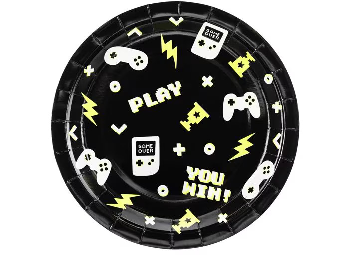 Partydeco Einwegteller Game 23 cm, 6 Stück