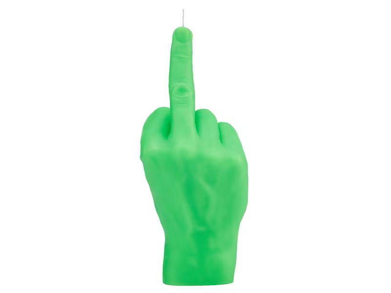 Mandatus Kerze F*ck you Candle Hand, Neongrün