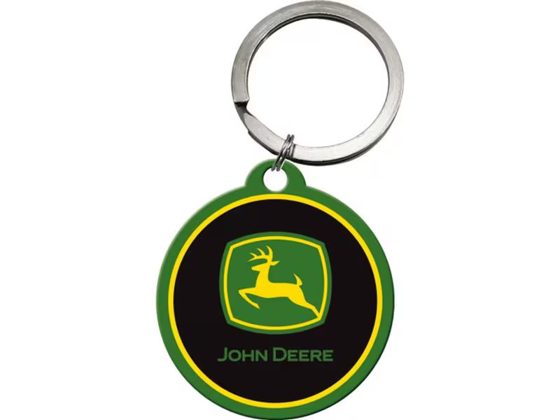 Nostalgic Art Schlüsselanhänger John Deere Ø 4 cm, Grün/Schwarz