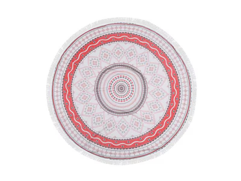 Foutastic Strandtuch Circle Muster, Rot; Weiss