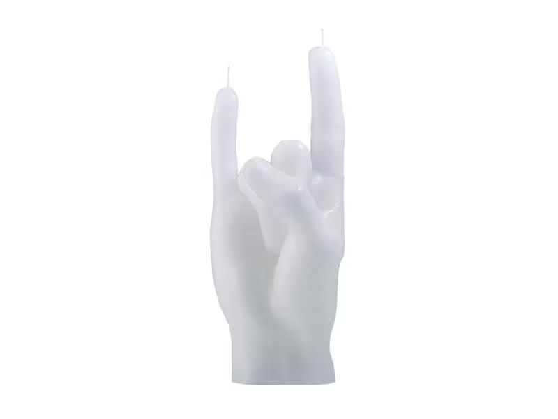 Mandatus Kerze You Rock Candle Hand, Weiss