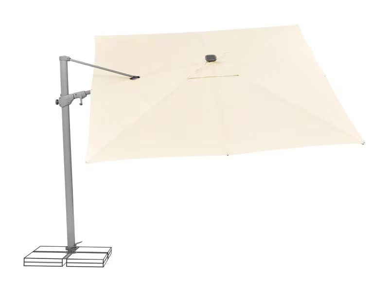 Suncomfort by Glatz Sonnenschirm Varioflex Solar LED, 300 x 300 cm, Hellbeige