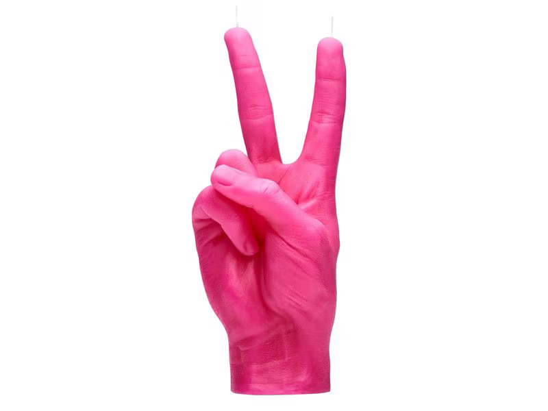 Mandatus Kerze Candle Hand Victory, Pink