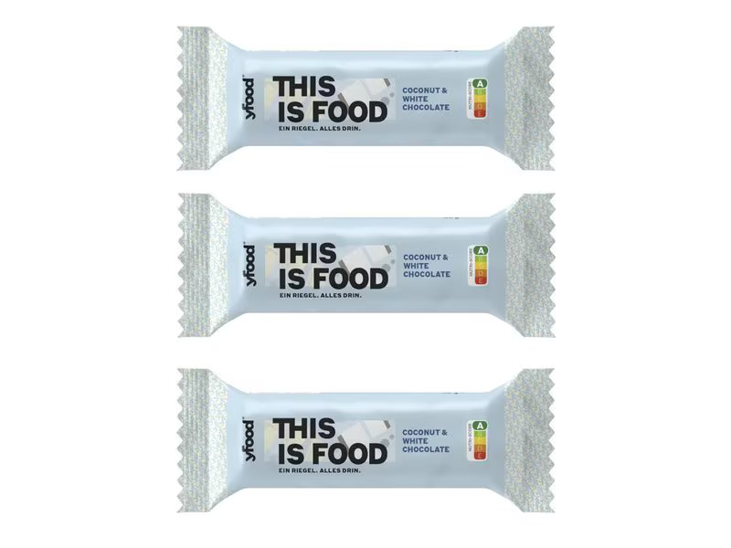 YFOOD Riegel Coconut and White Chocolate 3 x 60 g