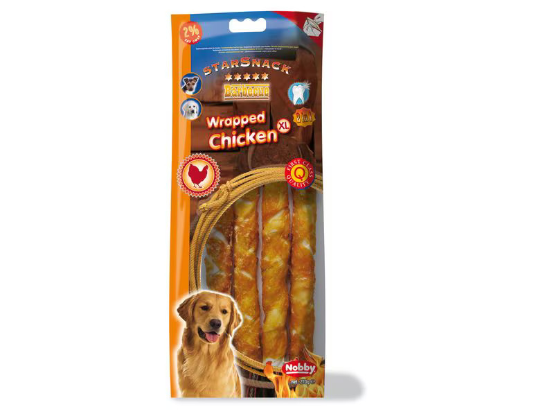 Nobby Kausnack StarSnack Barbecue Wrapped Chicken XL, 270g