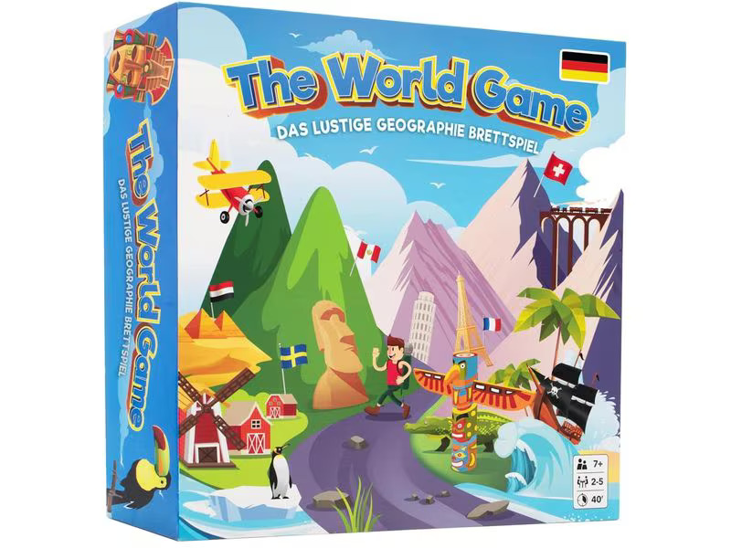 THE WORLD GAME Familienspiel The World Game – Geographie Brettspiel -DE-