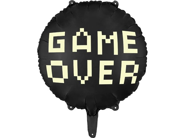 Partydeco Folienballon Game Schwarz, 45 cm